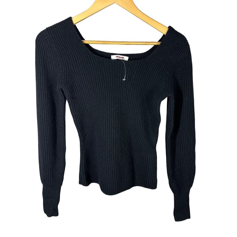 Madewell Leyton Square Neck Pullover Wool Cashmere Blend Sweater Size XXS
